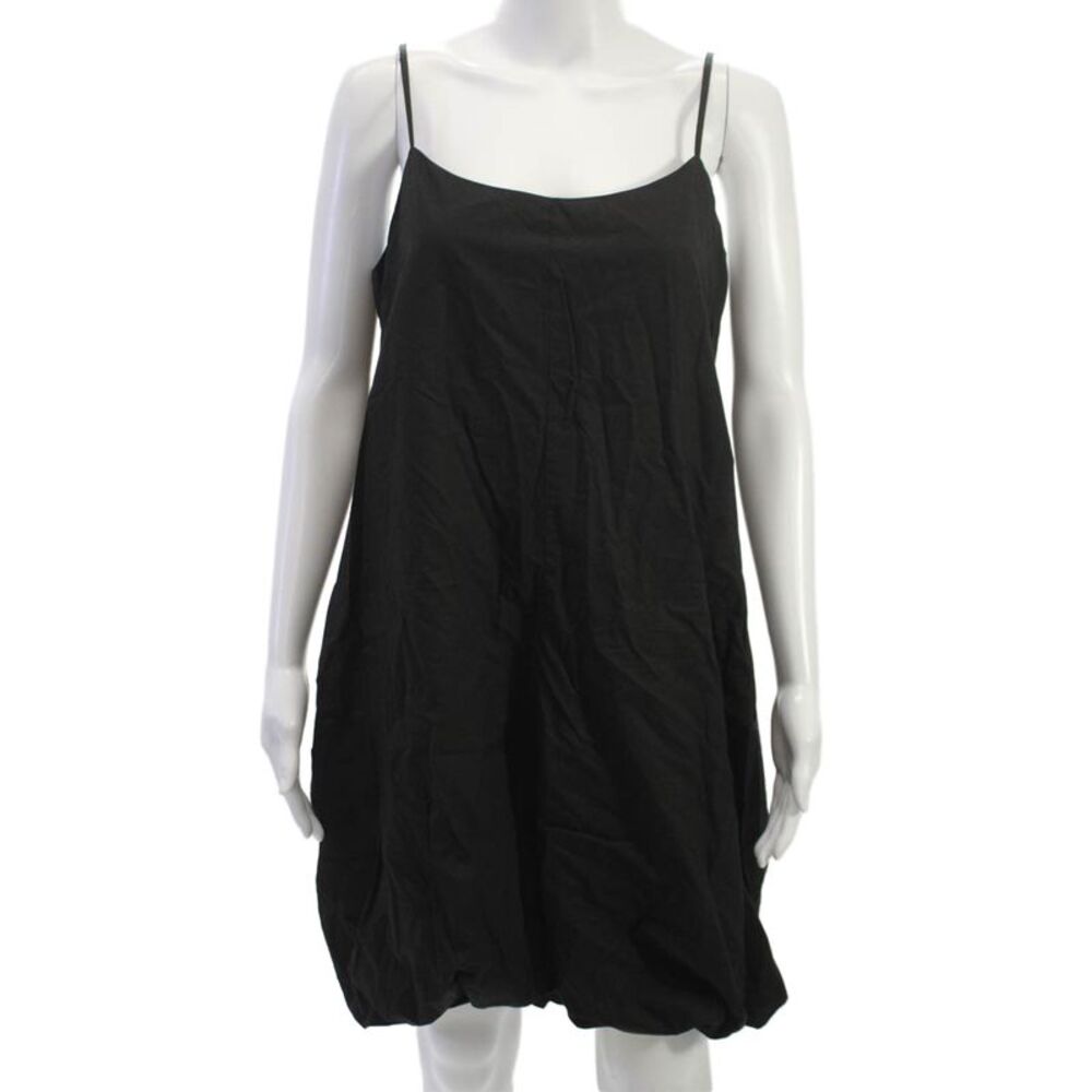 YFB Women Tank Dress Black Lyocell Scoop Neck Sleeveless Knee Length Size L